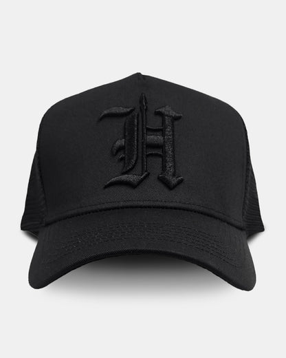 H SPEAR All Black Trucker
