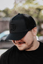 D ALL BLACK A-Frame Trucker