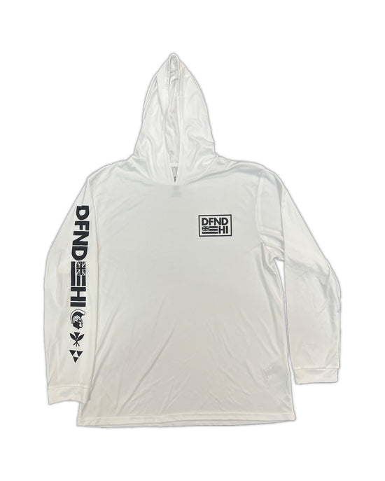 ACTIVE LOGO SLEEVED White Dri-Fit Hoodie