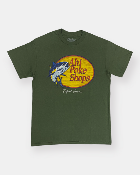 AHI POKE SHOPS Military Green Tee